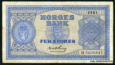 NORGES BANK 5  1951  