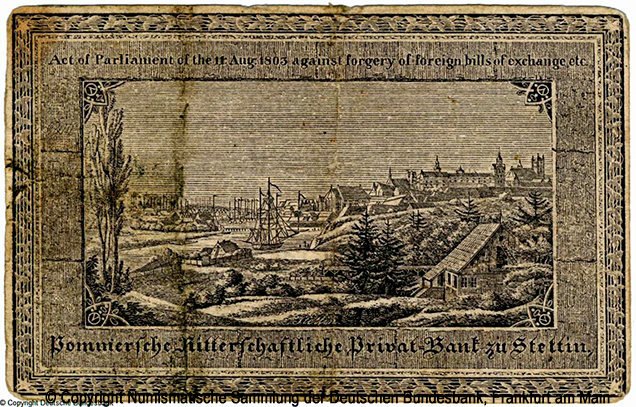 Ritterschaftliche Privatbank in Pommern 1 Reichathaler 1824   F