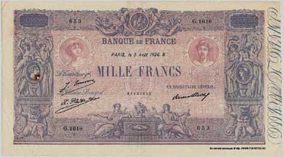 Франция 1000 франков 1926