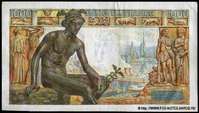 Banque de France 1000 francs 1943 Déméter