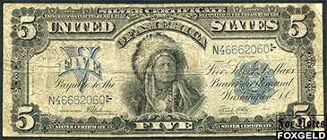  Silver Certificates 5  1899 Series of 1899 Sign. Speelman White Fr:281