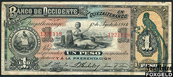  Banco de Occidente en Quezaltenango 1  1914 F P:S173c