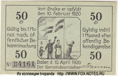 Gemeinde Daler 50 Pfennig 1920