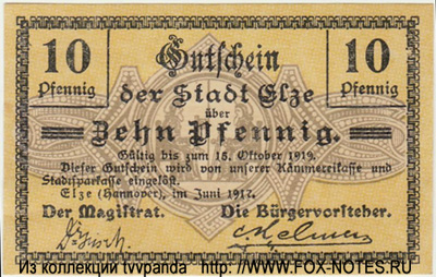 Stadt Elze 10 Pfennig 1917