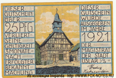 Stadt Uslar 25 Pfennig 1921