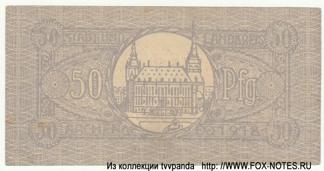 Aachen. 50 Pfennig. 1918. Notgeld
