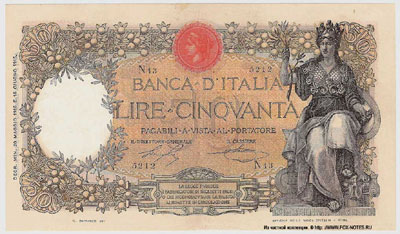 Banca d'Italia 50 lire 1916