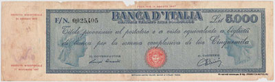 Италия 5000 лир 1948