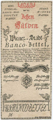 Wiener Stadt Banco 10 gulden 1762