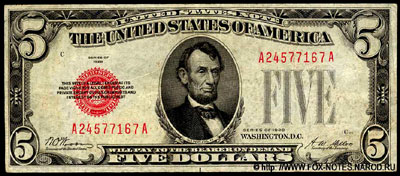United States Notes 5 dollars 1928