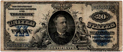 USA Silver Certificates 20 dollars 1891