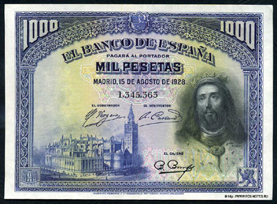 Испания 1000 песет 1928