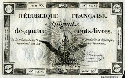 République française Assignat 400 livres 1792