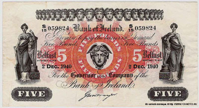BANK OF IRELAND 5 pounds 1940