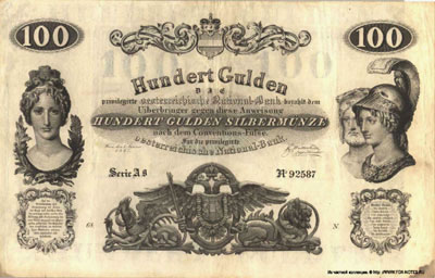 Privilegirte Österreichische National Zettel-Bank 100 gulden 1847