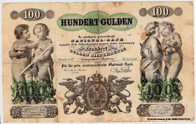 Privilegirte Österreichische National Zettel-Bank 100 gulden 1863