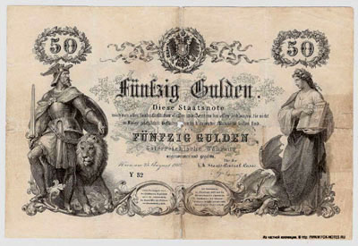 K.K. Staats-Central-Casse 50 gulden 1866