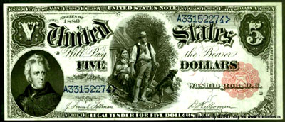 United States Notes 5 dollars 1880