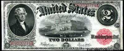 United States Notes 2 dollars 1917