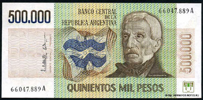 BANCO CENTRAL de la República Argentina 500000 peso 1980