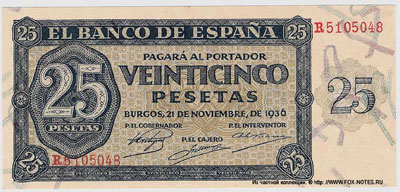 Испания 25 песет 1936
