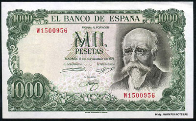 Испания 1000 песет 1971