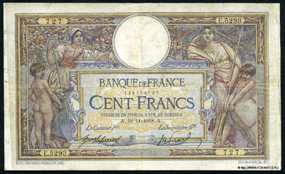 Banque de France 100 francs 1918