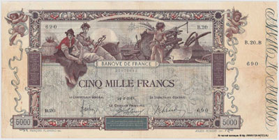 Banque de France 5000 francs 1918