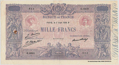 Banque de France 1000 francs 1926