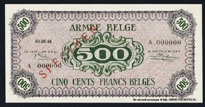 Armee Belge 500 francs belges 1946