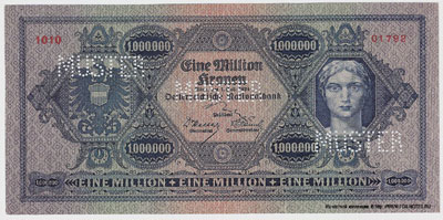 Oesterreichische Nationalbank 1000000 kronen 1924