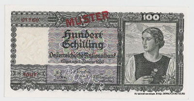 Oesterreichische Nationalbank 100 schilling 1936