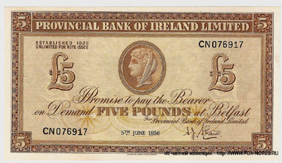 PROVINCIAL BANK OF IRELAND LIMITED 5 pounds 1956