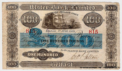 ULSTER BANK LIMITED 100 pounds 1929