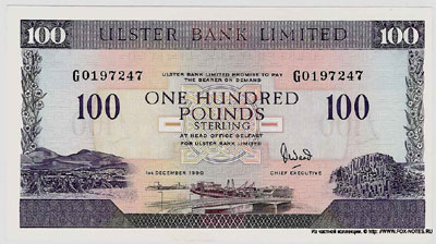 ULSTER BANK LIMITED 100 pounds 1990
