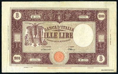 Италия 1000 лир образца 1896 г 