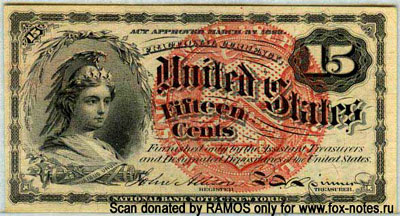 Fractional Currency 15 cents 1863