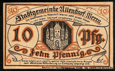 Stadtgemeinde Allendorf 10 pfennig