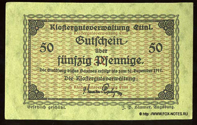 Klostergutsverwaltung Ettal 50 pfennig