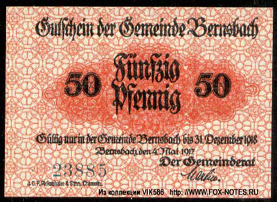 Gemeinde Bernsbach 50 pfennig