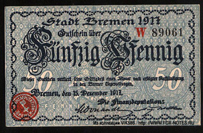 Finanzdeputation, Bremen 50 pfennig