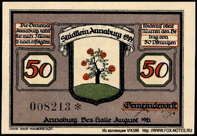 Stadt Annaburg Notgeld 50 pfennig