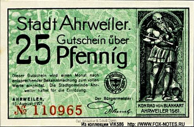 Stadt Ahrweiler 25 pfennig