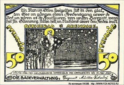 Stadt Arendsee 50 Pfennig 1921. Reuter geld