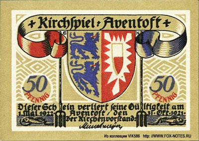 Kirchenvorstadt Aventoft 50 pfennig  