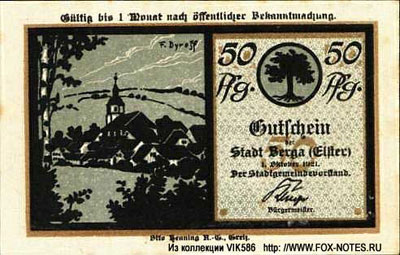 Stadt Berga (Elster) 50 pfennig 1921