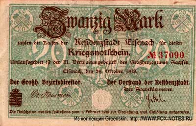 Stadt Eisenach 20 Mark 1918 Notgeld