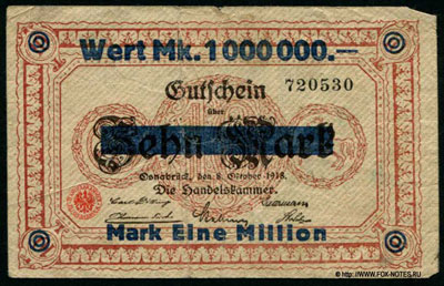 Handelskammer Osnabrück 1000000 Mark 1923