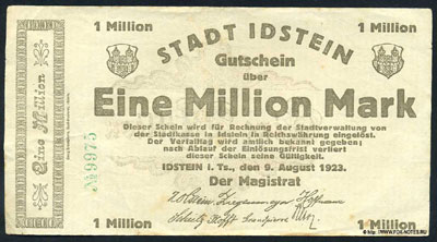 Stadt Idstein 1 миллион марок нотгельд