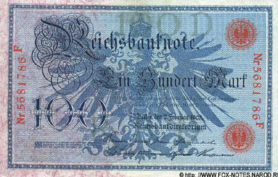 германия банкнота 100 марок 1908